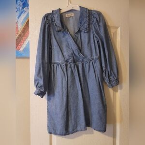 Madewell Babydoll Mini Denim Cotton Dress